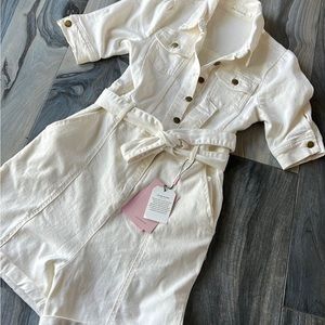 Avec Les Filled new cream denim romper, small